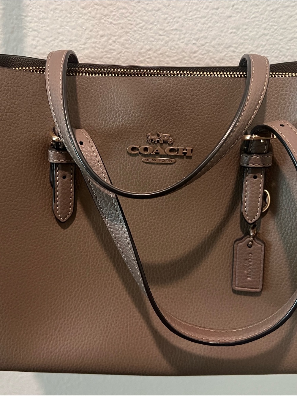 COACH Mollie Tote Bag 25- Dark Stone/Gold